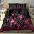 Personalised Polynesia Breast Cancer Awareness Bedding Set No One Fights Alone Turtle Ribbon - Black Version