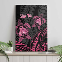 Personalised Polynesia Breast Cancer Awareness Canvas Wall Art No One Fights Alone Turtle Ribbon - Black Version LT14 - Polynesian Pride