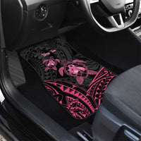 Personalised Polynesia Breast Cancer Awareness Car Mats No One Fights Alone Turtle Ribbon - Black Version LT14 - Polynesian Pride
