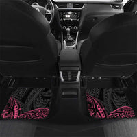 Personalised Polynesia Breast Cancer Awareness Car Mats No One Fights Alone Turtle Ribbon - Black Version LT14 Set 2pcs - Back Black - Polynesian Pride