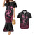 Personalised Polynesia Breast Cancer Awareness Couples Matching Mermaid Dress and Hawaiian Shirt No One Fights Alone Turtle Ribbon - Black Version