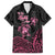 Personalised Polynesia Breast Cancer Awareness Family Matching Short Sleeve Bodycon Dress and Hawaiian Shirt No One Fights Alone Turtle Ribbon - Black Version