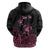 Personalised Polynesia Breast Cancer Awareness Hoodie No One Fights Alone Turtle Ribbon - Black Version