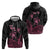 Personalised Polynesia Breast Cancer Awareness Hoodie No One Fights Alone Turtle Ribbon - Black Version