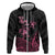 Personalised Polynesia Breast Cancer Awareness Hoodie No One Fights Alone Turtle Ribbon - Black Version