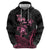 Personalised Polynesia Breast Cancer Awareness Hoodie No One Fights Alone Turtle Ribbon - Black Version