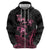 Personalised Polynesia Breast Cancer Awareness Hoodie No One Fights Alone Turtle Ribbon - Black Version