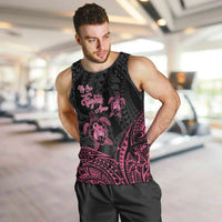 Personalised Polynesia Breast Cancer Awareness Men Tank Top No One Fights Alone Turtle Ribbon - Black Version LT14 Black - Polynesian Pride