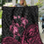 Personalised Polynesia Breast Cancer Awareness Quilt No One Fights Alone Turtle Ribbon - Black Version