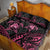 Personalised Polynesia Breast Cancer Awareness Quilt Bed Set No One Fights Alone Turtle Ribbon - Black Version