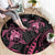 Personalised Polynesia Breast Cancer Awareness Round Carpet No One Fights Alone Turtle Ribbon - Black Version