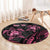 Personalised Polynesia Breast Cancer Awareness Round Carpet No One Fights Alone Turtle Ribbon - Black Version