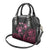 Personalised Polynesia Breast Cancer Awareness Shoulder Handbag No One Fights Alone Turtle Ribbon - Black Version