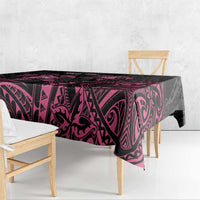 Personalised Polynesia Breast Cancer Awareness Tablecloth No One Fights Alone Turtle Ribbon - Black Version LT14 - Polynesian Pride