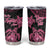 Personalised Polynesia Breast Cancer Awareness Tumbler Cup No One Fights Alone Turtle Ribbon - Black Version