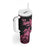 Personalised Polynesia Breast Cancer Awareness Tumbler With Handle No One Fights Alone Turtle Ribbon - Black Version