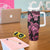 Personalised Polynesia Breast Cancer Awareness Tumbler With Handle No One Fights Alone Turtle Ribbon - Black Version