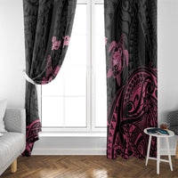 Personalised Polynesia Breast Cancer Awareness Window Curtain No One Fights Alone Turtle Ribbon - Black Version LT14 - Polynesian Pride
