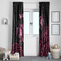 Personalised Polynesia Breast Cancer Awareness Window Curtain No One Fights Alone Turtle Ribbon - Black Version LT14 - Polynesian Pride