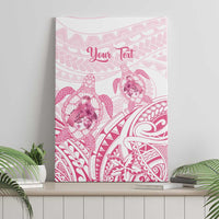 Personalised Polynesia Breast Cancer Awareness Canvas Wall Art No One Fights Alone Turtle Ribbon - White Version LT14 - Polynesian Pride