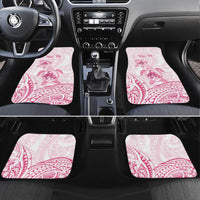 Personalised Polynesia Breast Cancer Awareness Car Mats No One Fights Alone Turtle Ribbon - White Version LT14 Set 4pcs White - Polynesian Pride
