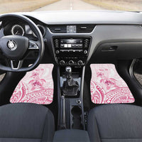 Personalised Polynesia Breast Cancer Awareness Car Mats No One Fights Alone Turtle Ribbon - White Version LT14 Set 2pcs - Front White - Polynesian Pride