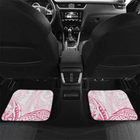 Personalised Polynesia Breast Cancer Awareness Car Mats No One Fights Alone Turtle Ribbon - White Version LT14 Set 2pcs - Back White - Polynesian Pride