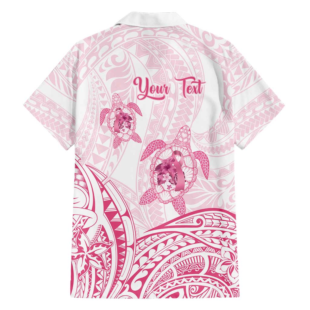 Personalised Polynesia Breast Cancer Awareness Family Matching Long Sleeve Bodycon Dress and Hawaiian Shirt No One Fights Alone Turtle Ribbon - White Version LT14 - Polynesian Pride