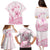 Personalised Polynesia Breast Cancer Awareness Family Matching Puletasi and Hawaiian Shirt No One Fights Alone Turtle Ribbon - White Version