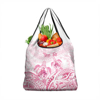 Personalised Polynesia Breast Cancer Awareness Grocery Bag No One Fights Alone Turtle Ribbon - White Version LT14 1-pack One Size White - Polynesian Pride