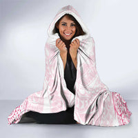 Personalised Polynesia Breast Cancer Awareness Hooded Blanket No One Fights Alone Turtle Ribbon - White Version LT14 - Polynesian Pride