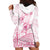 Personalised Polynesia Breast Cancer Awareness Hoodie Dress No One Fights Alone Turtle Ribbon - White Version