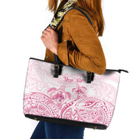 Personalised Polynesia Breast Cancer Awareness Leather Tote Bag No One Fights Alone Turtle Ribbon - White Version LT14 White - Polynesian Pride