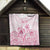 Personalised Polynesia Breast Cancer Awareness Quilt No One Fights Alone Turtle Ribbon - White Version