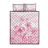 Personalised Polynesia Breast Cancer Awareness Quilt Bed Set No One Fights Alone Turtle Ribbon - White Version LT14 - Polynesian Pride