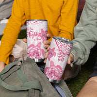 Personalised Polynesia Breast Cancer Awareness Tumbler Cup No One Fights Alone Turtle Ribbon - White Version LT14 - Polynesian Pride