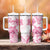 Personalised Polynesia Breast Cancer Awareness Tumbler With Handle No One Fights Alone Turtle Ribbon - White Version