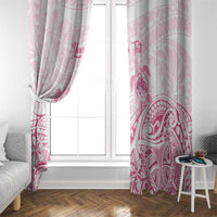 Personalised Polynesia Breast Cancer Awareness Window Curtain No One Fights Alone Turtle Ribbon - White Version LT14 - Polynesian Pride