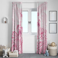 Personalised Polynesia Breast Cancer Awareness Window Curtain No One Fights Alone Turtle Ribbon - White Version LT14 - Polynesian Pride
