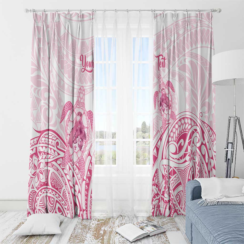 Personalised Polynesia Breast Cancer Awareness Window Curtain No One Fights Alone Turtle Ribbon - White Version LT14 - Polynesian Pride
