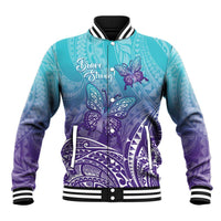 Polynesia Suicide Prevention Month Baseball Jacket Butterfly Purple And Teal Ribbon Tomorrow Needs You