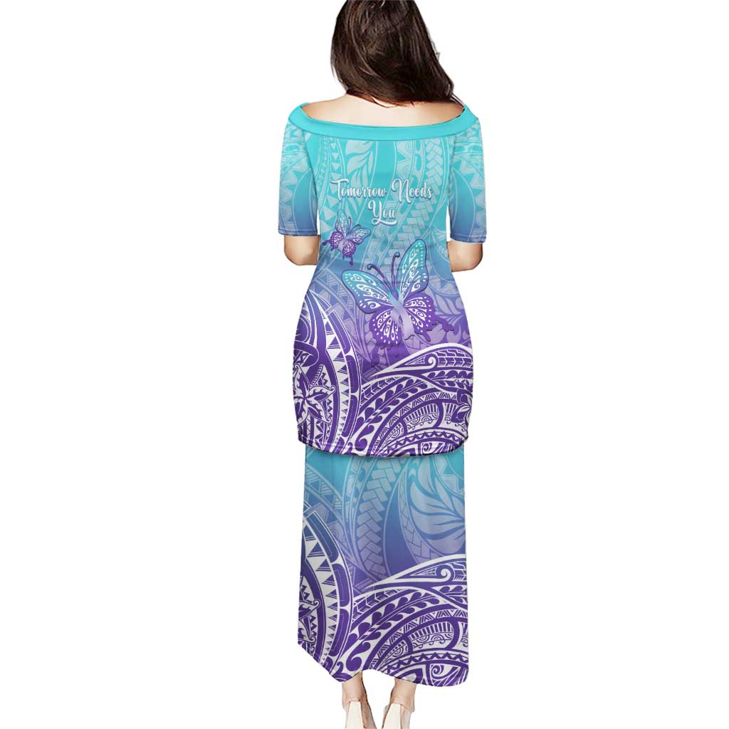 Polynesia Suicide Prevention Month Puletasi Butterfly Purple And Teal Ribbon Tomorrow Needs You