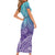 Polynesia Suicide Prevention Month Short Sleeve Bodycon Dress Butterfly Purple And Teal Ribbon Tomorrow Needs You