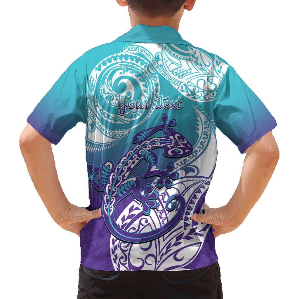 Personalised New Zealand Suicide Prevention Month Family Matching Off Shoulder Maxi Dress and Hawaiian Shirt You Matter NZ Fern With Maori Koru Lizard