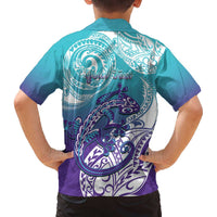 Personalised New Zealand Suicide Prevention Month Family Matching Puletasi and Hawaiian Shirt You Matter NZ Fern With Maori Koru Lizard