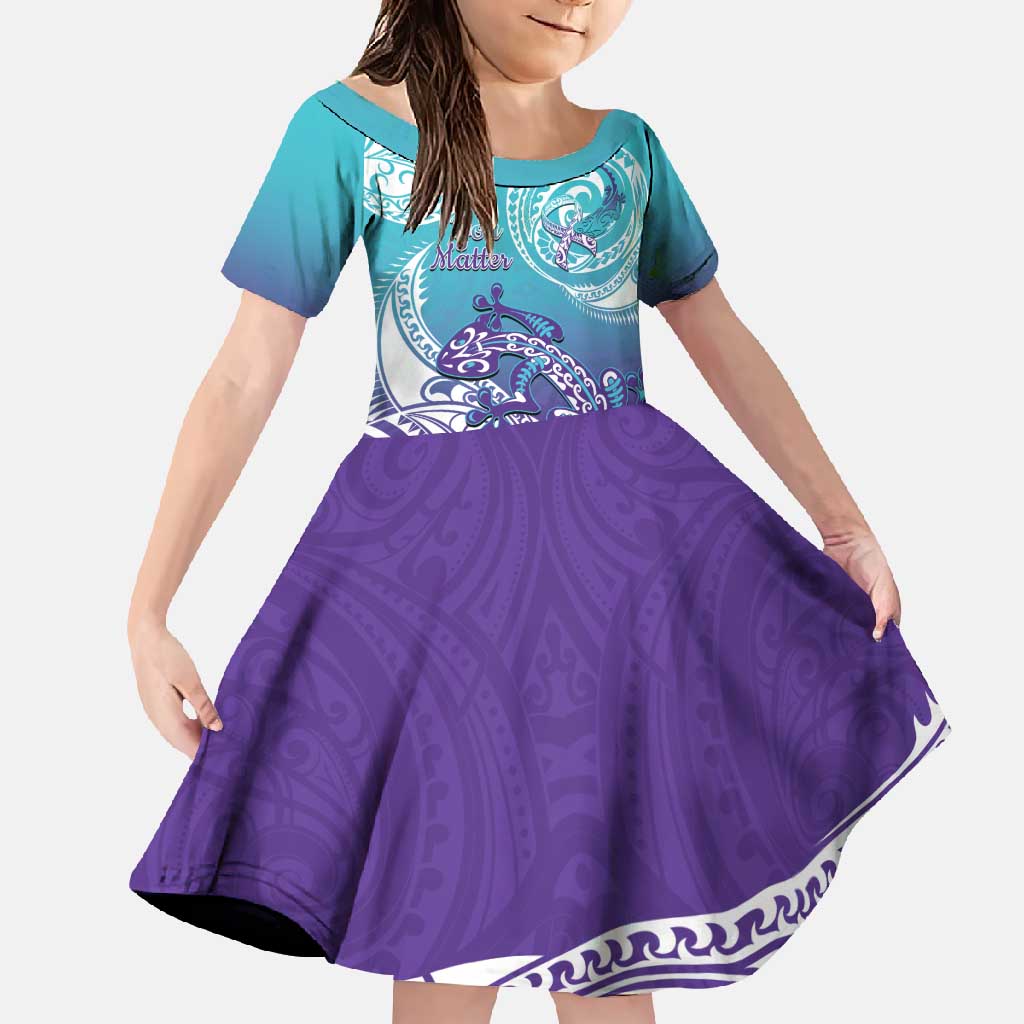 Personalised New Zealand Suicide Prevention Month Family Matching Summer Maxi Dress and Hawaiian Shirt You Matter NZ Fern With Maori Koru Lizard