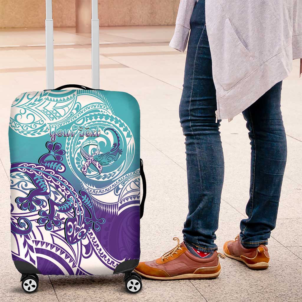 Personalised New Zealand Suicide Prevention Month Luggage Cover You Matter NZ Fern With Maori Koru Lizard