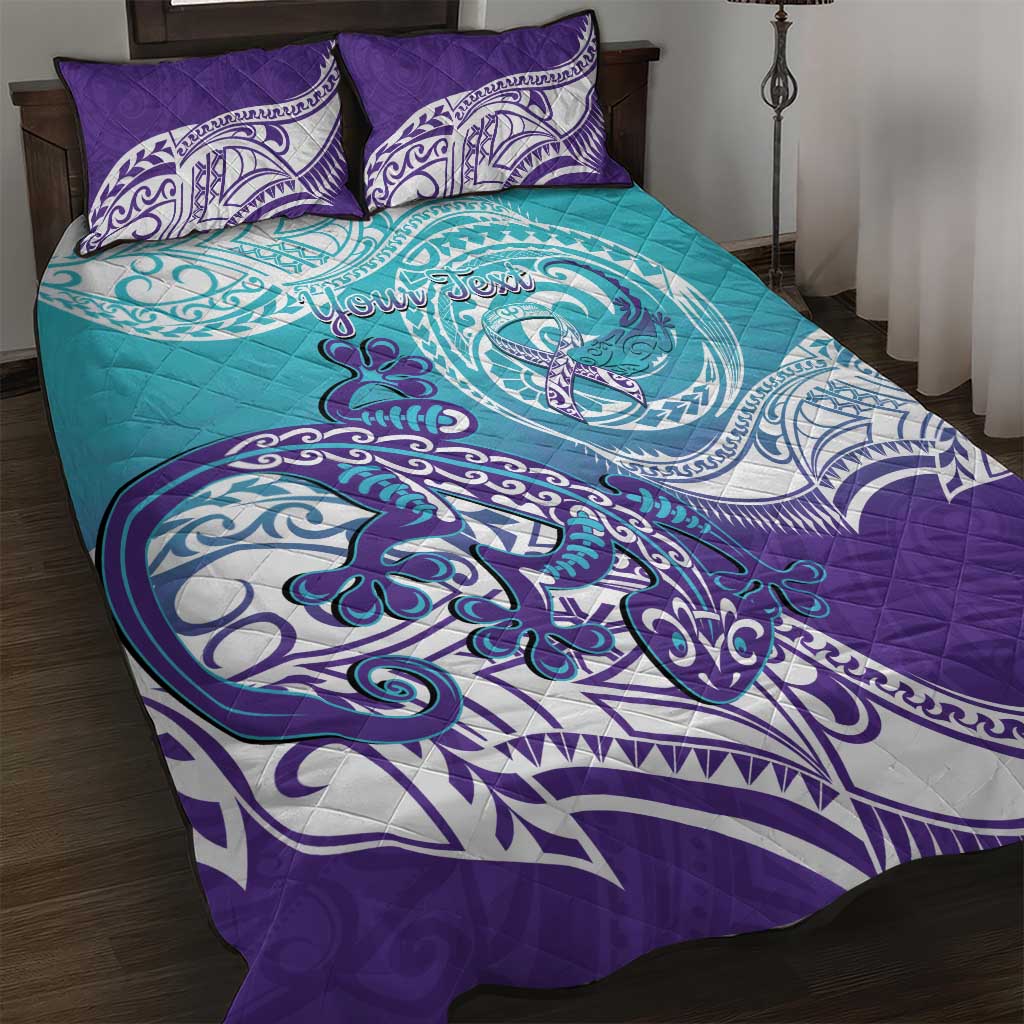 Personalised New Zealand Suicide Prevention Month Quilt Bed Set You Matter NZ Fern With Maori Koru Lizard