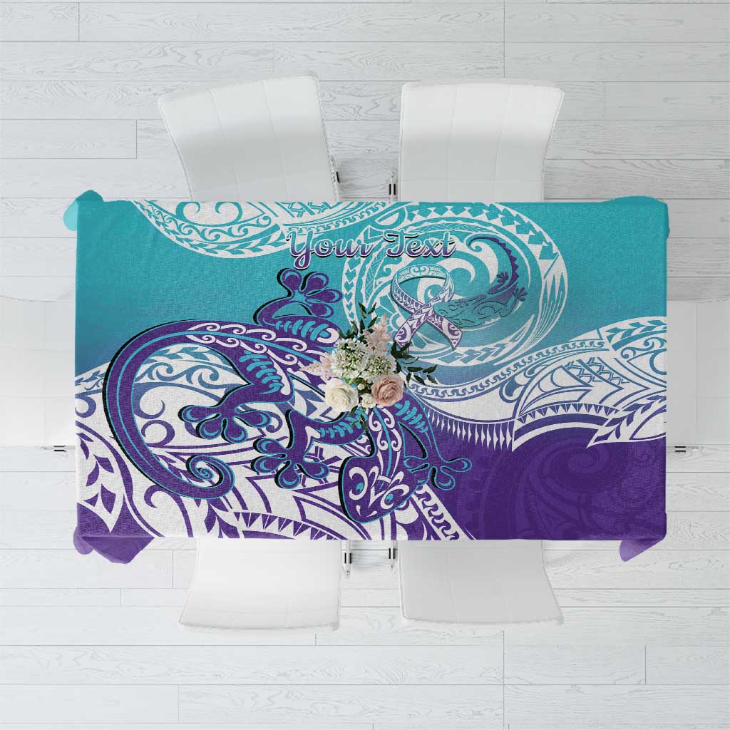 Personalised New Zealand Suicide Prevention Month Tablecloth You Matter NZ Fern With Maori Koru Lizard