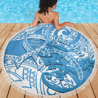 Personalised New Zealand Autism Awareness Beach Blanket NZ Fern With Maori Koru Lizard LT14 - Polynesian Pride